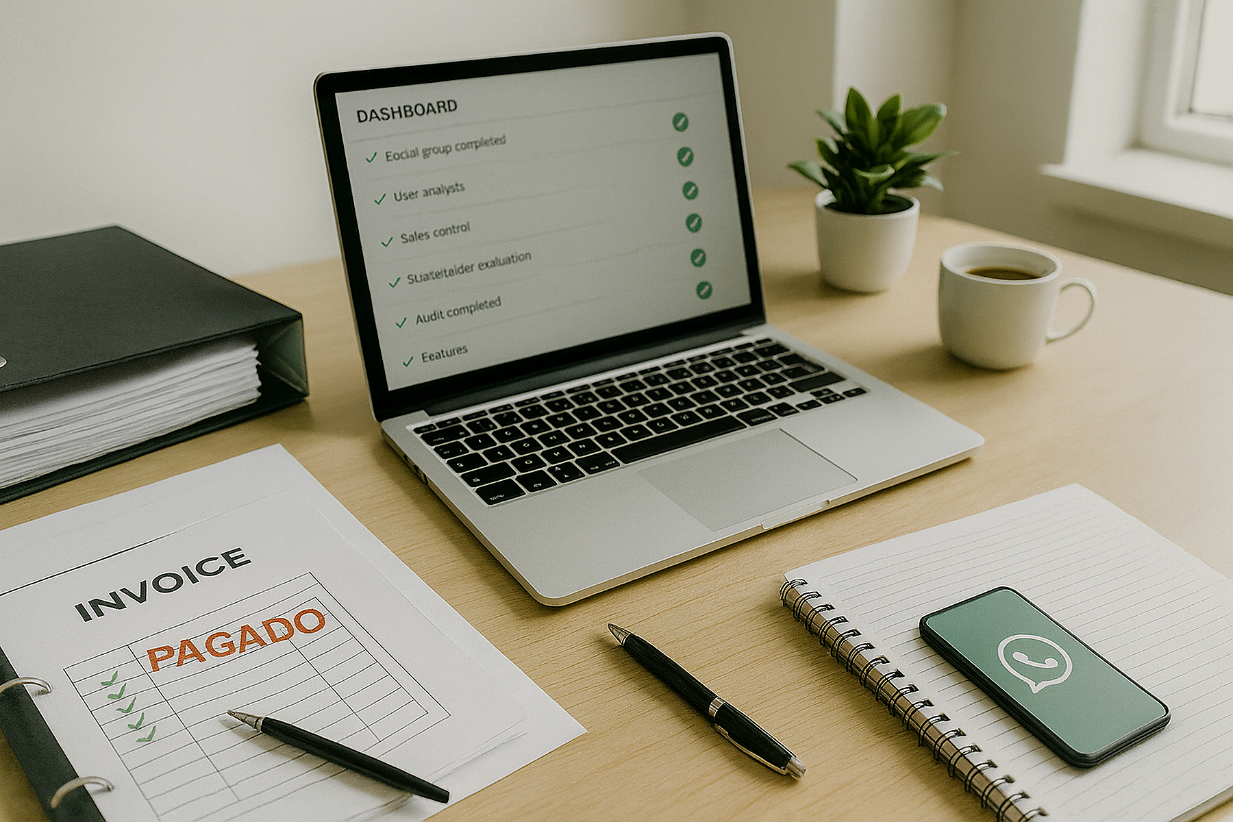 Beneficios: procesos al día, conciliación y checklists completados