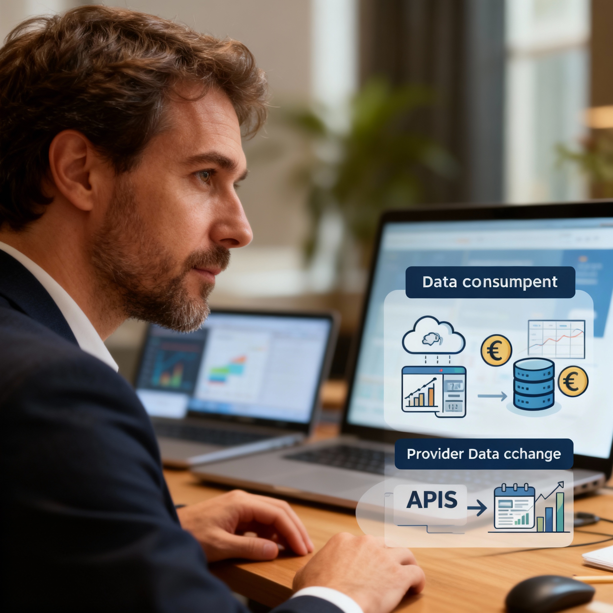 Empresa trabajando con datos
